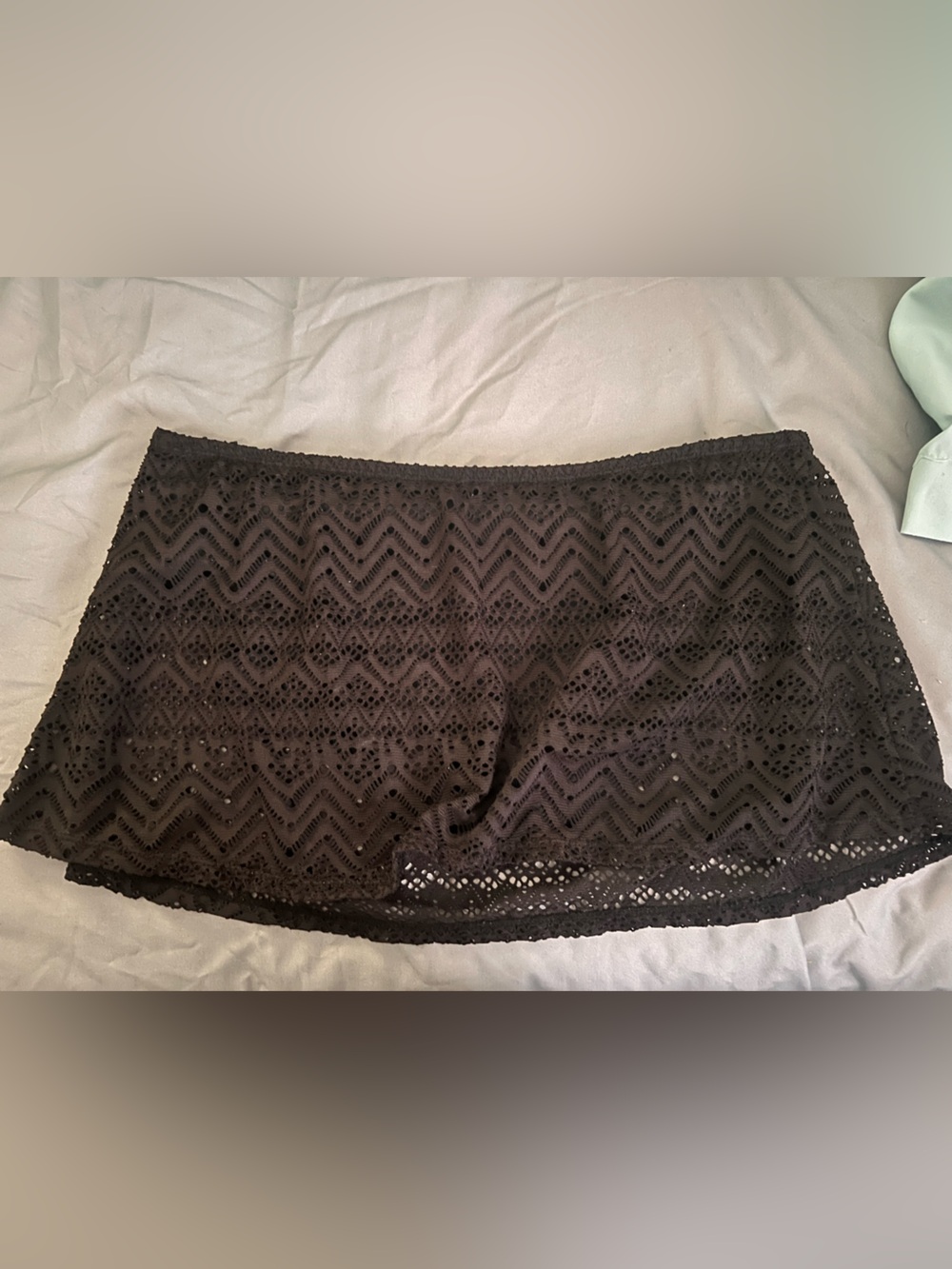 Catalina Black Lace Mini Skirt - Elegant Eyelet Design
